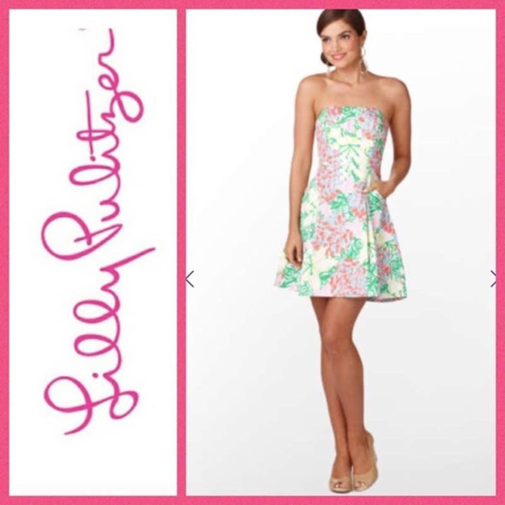 LILLY PULITZER Blossom Strapless Dress 6